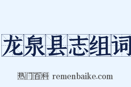 龙泉县志组词是什么意思的图片